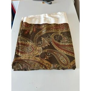 Braemore Design Screen Print Paisley Fabric Brown Red Gold 2.75 Yards Textile
